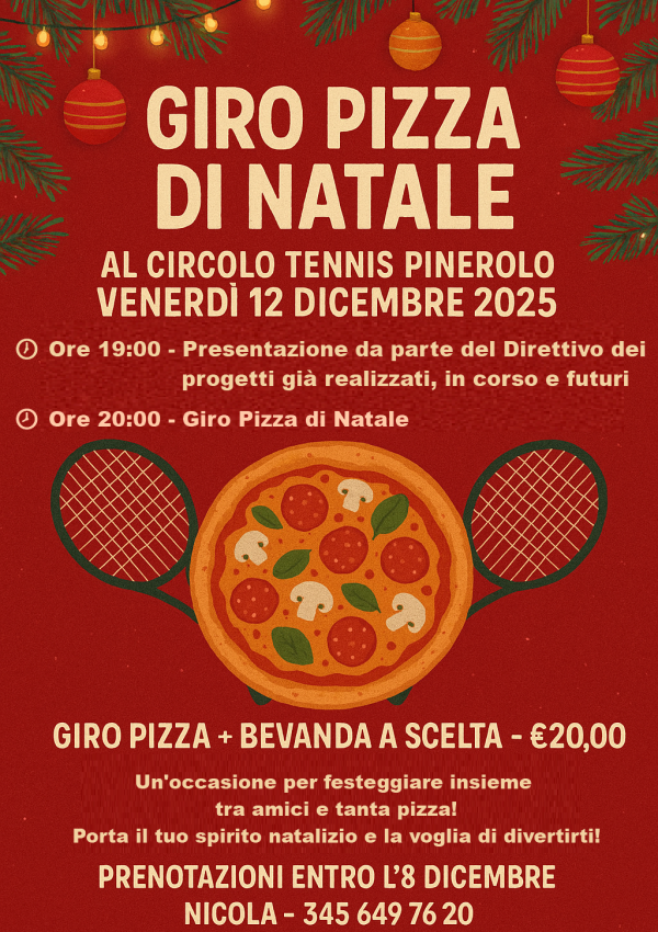 GIROPIZZA DI NATALE: Venerdì 12 Dicembre